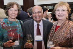 2017 Prize Selection Commitee members, Dr. Uta Francke (Stanford) and Dr. Zena Werb (UCSF), enjoy meeting Dr. Raju Kucherlapati, Harvard professor of genetics and renonwed leader in personalized medicine.