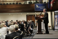 Dr. Michael Hall addressing all those in attendance at the 2017 Szent-Gyorgyi Prize for Progress in Cancer Research