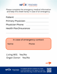 Caregiver Key Info Sheet